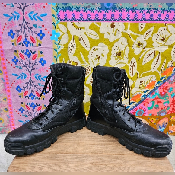 Men's Bates Enforcer Series Steel Toe Safety Protective Black Work Boots Size 12 - Picture 3 of 12